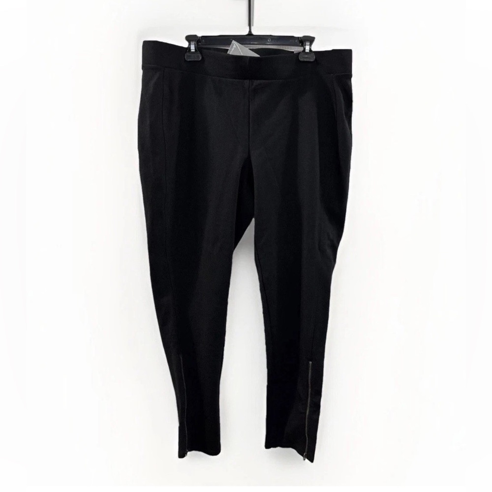 NWT LANE BRYANT Black Ankle‎ Zip Leggings Size 20 Pull-On Skinny Ankle Pants